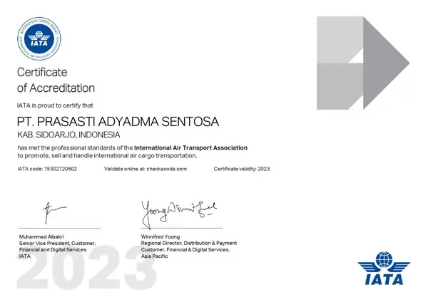 IATA Certificate